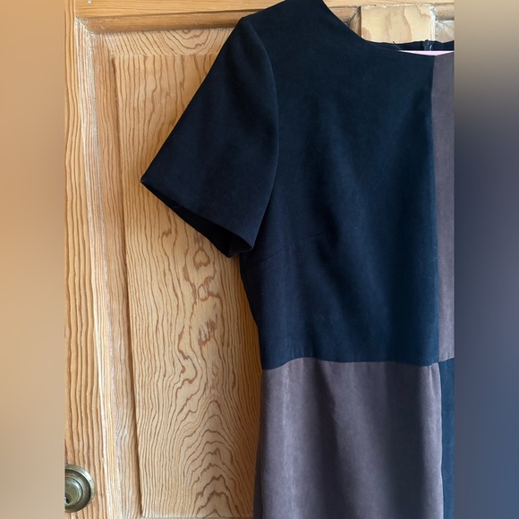 Vintage 90s Black and Brown Colorblock Dress size 10 - Picture 6 of 10